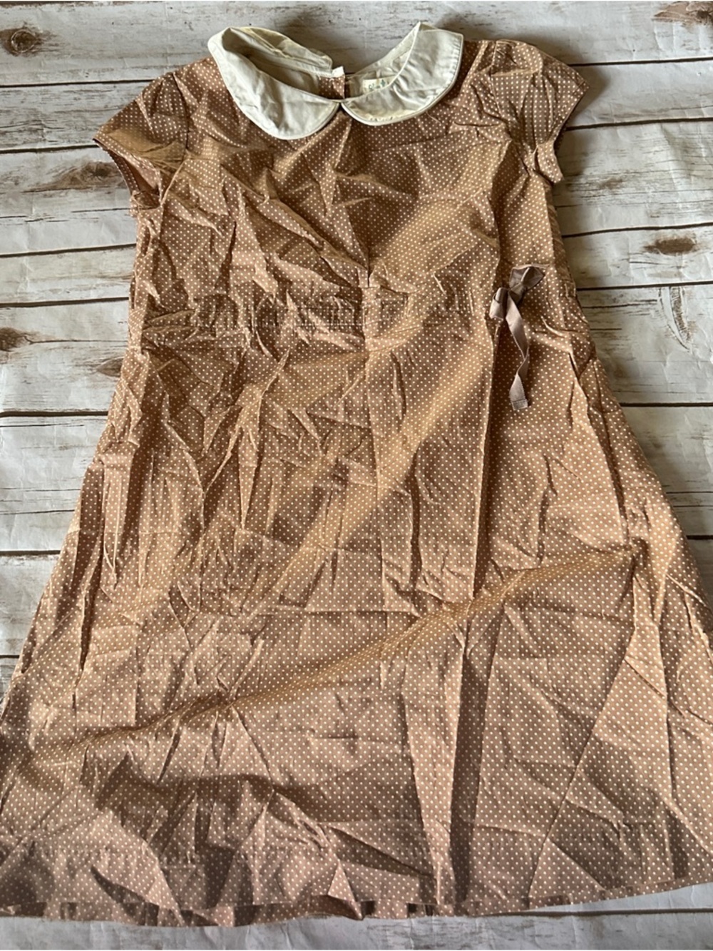 Olive juice tan dotted dress vguc 10y